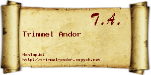 Trimmel Andor névjegykártya